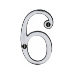 M Marcus Heritage Brass Numeral 6 - Face Fix 76mm Slimline font